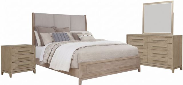 Liberty Furniture Brentwood 4-Piece Sandstone Queen Upholstered Bedroom Set  -0