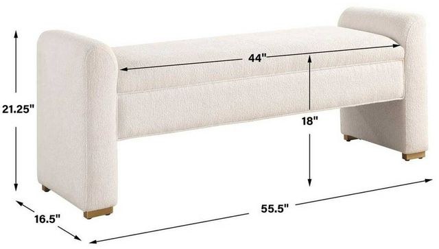 Uttermost® Caliste Ivory Accent Bench-2
