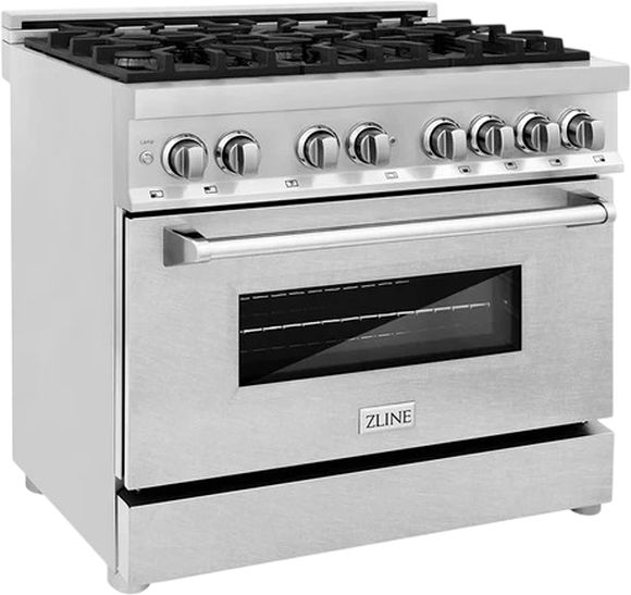 ZLINE 36" Satin Stainless Steel Pro Style Dual Fuel Range-3