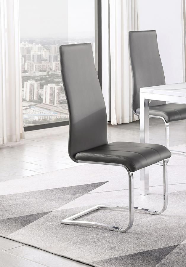 Coaster® Montclair 4-Piece Grey/Chrome Upholstered High Back Side Chairs-3