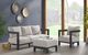 Elements International Playa Dark Gray/Olefin Beige Fabric/Metal Outdoor Chair-1
