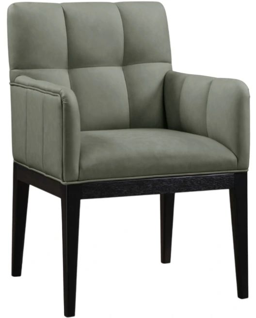 Meridian Furniture Adrian Green/Black Leather Upholstered Dining Arm Chair-0
