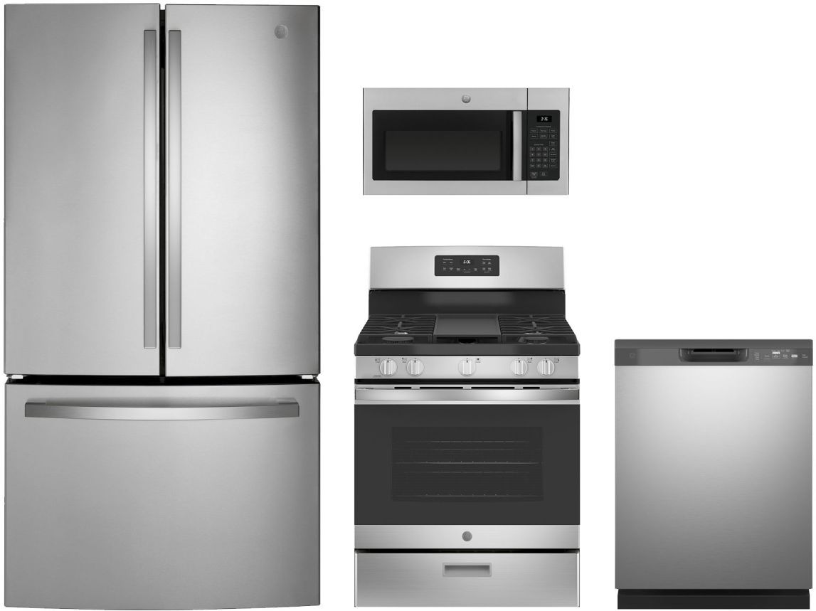 GE® 4 Piece Stainless Steel Kitchen Package