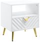 ACME Furniture Gaines White End Table with Gold Base-0