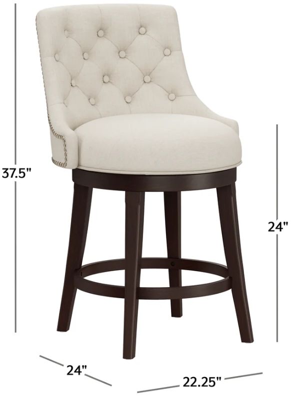 HH2 Home Halbrooke Chocolate/Cream Counter Height Stool-2