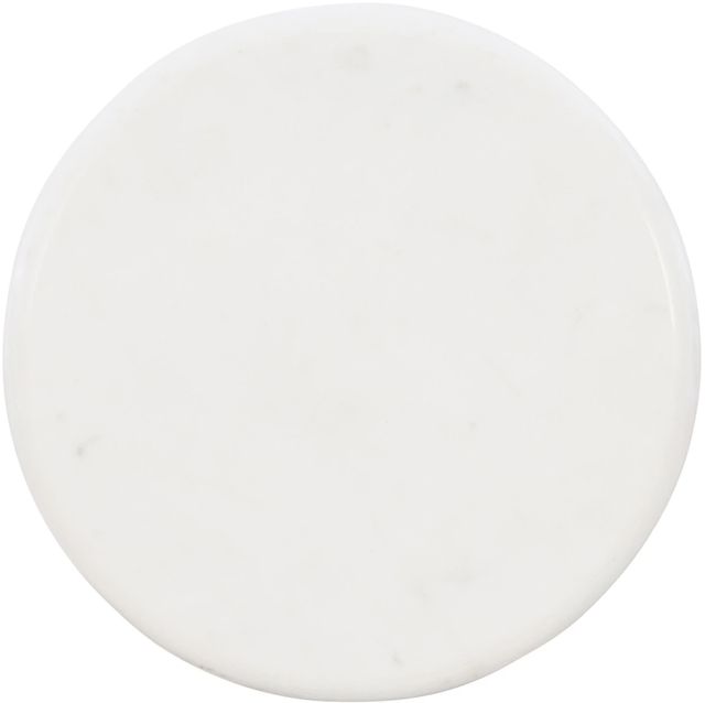 Powell® Ella White Drink Side Table with Gold Base-1