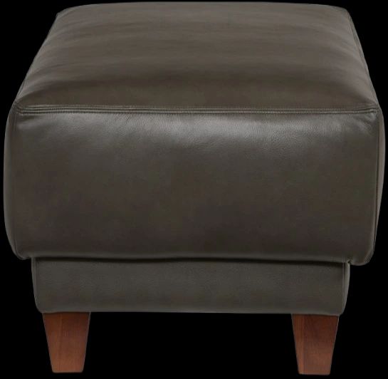 La-Z-Boy® Draper Pewter Leather Ottoman-2