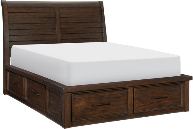 Homelegance® Logandale Brown Queen Sleigh Storage Bed-0