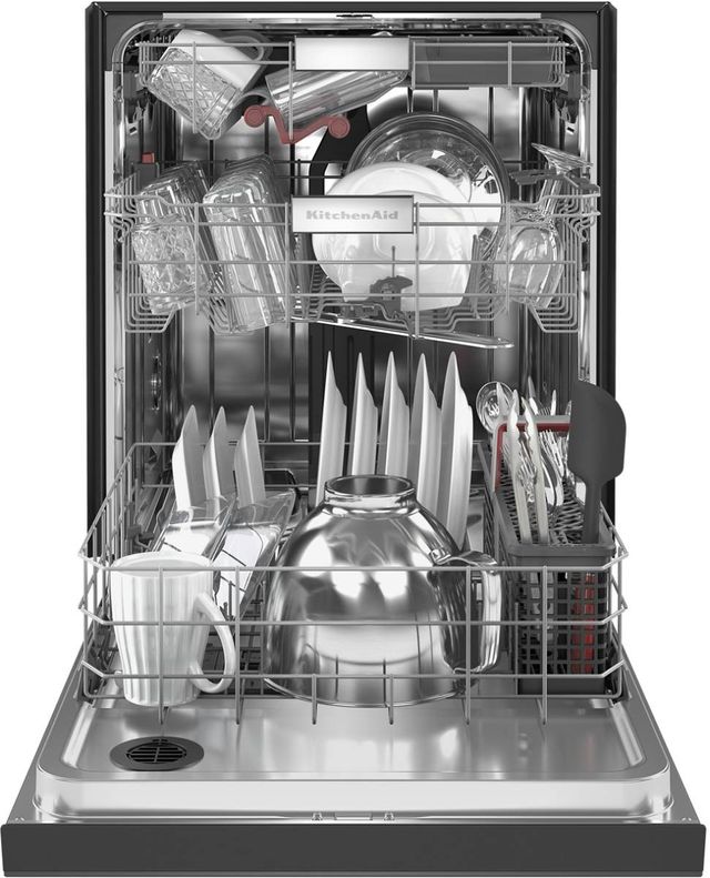 KitchenAid® 24" PrintShield™ Black Stainless Steel Built In Dishwasher-2