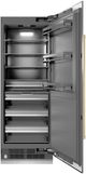 ZLINE Autograph Edition 30 in. 16.7 Cu. Ft. Column Refrigerator in Stainless Steel with Graphite Gray Interior and Champagne Bronze Accents-1