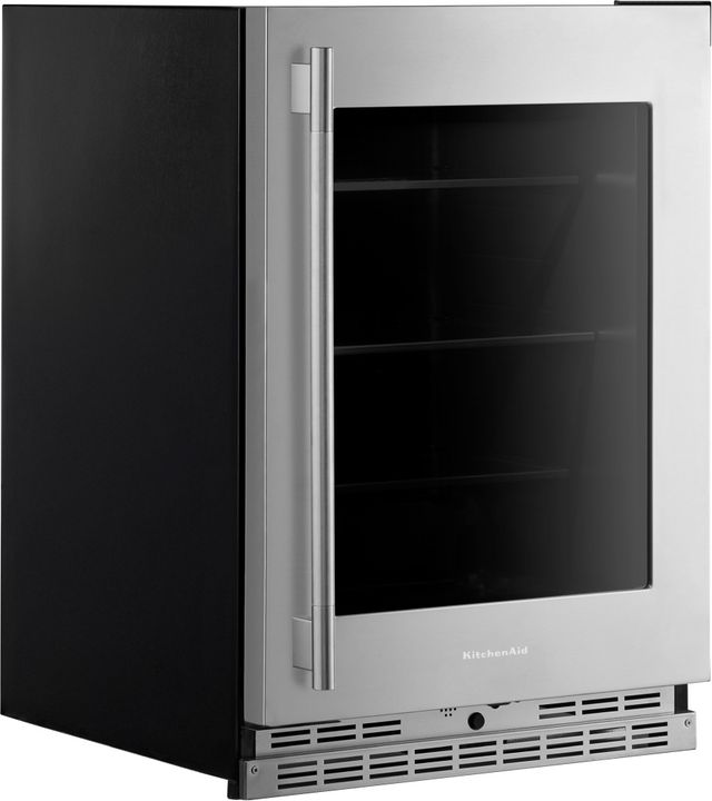 KitchenAid® 24" 5.2 Cu. Ft. PrintShield™ Stainless Finish Beverage Center with Glass Door-4