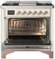Ilve® Majestic III 36" Antique White Pro Style Dual Fuel Liquid Propane Range with Solid Door and Copper Trim-1