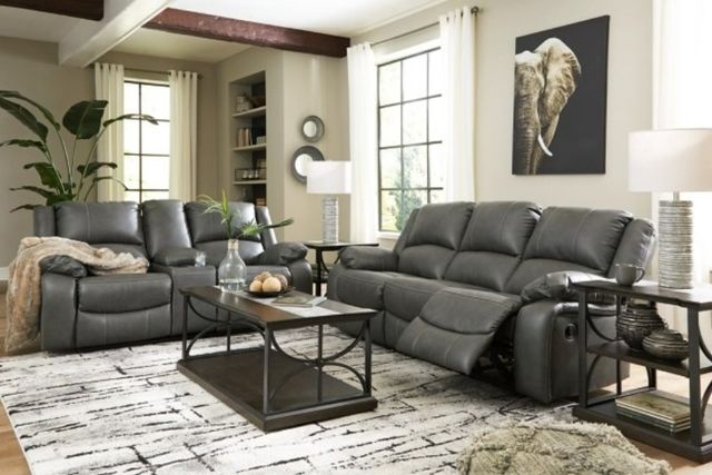 Signature Design by Ashley® Calderwell 2-Piece Gray Reclining Living Room Set-3