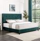 Legends Home Bridger Green Velvet Queen Upholstered Panel Bed-1