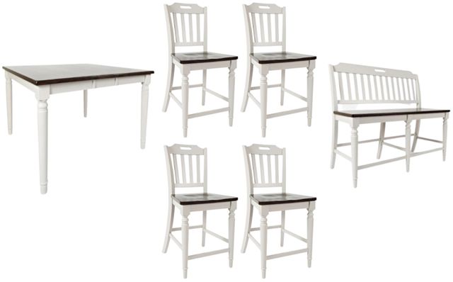 Jofran Inc. Orchard Park 6-Piece Dark Brown/Light Gray Counter Dining Set-0