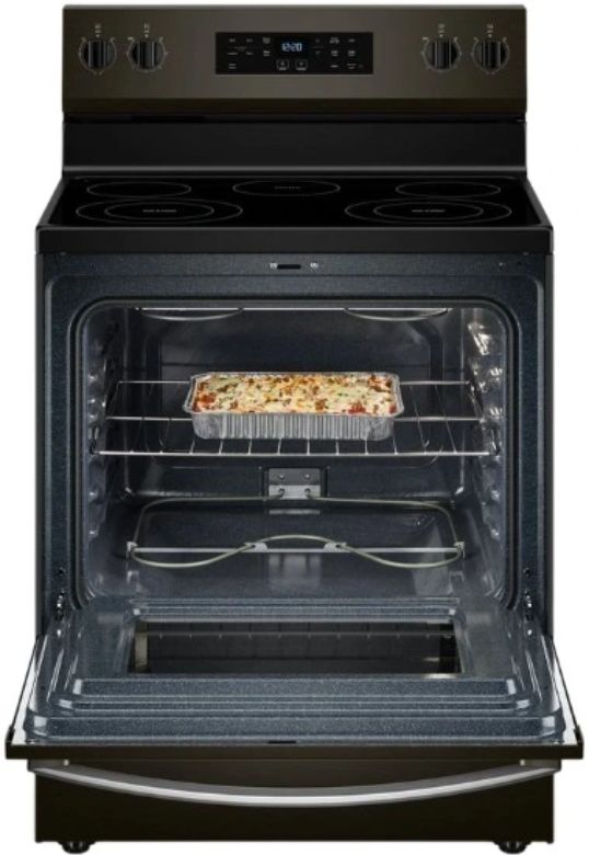 Whirlpool® 30" Black Stainless Steel Freestanding Electric Range with No Preheat Mode and Steam Clean-2