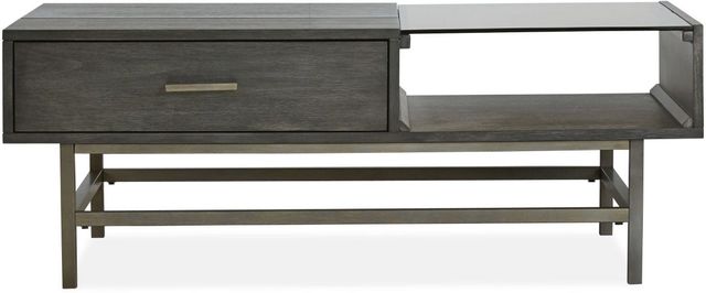 Magnussen Home® Fulton Smoke Glass Lift Top Cocktail Table with Smoke Anthracite Base-1