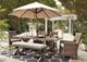 Signature Design by Ashley® Beachcroft Beige Outdoor Rectangular Dining Table with Umbrella Option-4