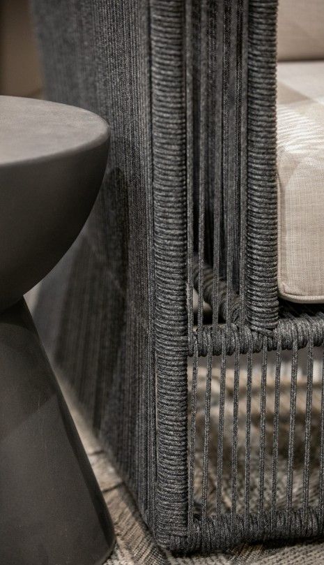 Sunset West Milano Charcoal Gray Aluminum/Olefin Rope Outdoor Club Chair with Echo Ash Cushion-2