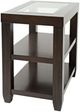 Jofran Inc. Urban Icon Glass Top Chairside Table with Merlot Base-3
