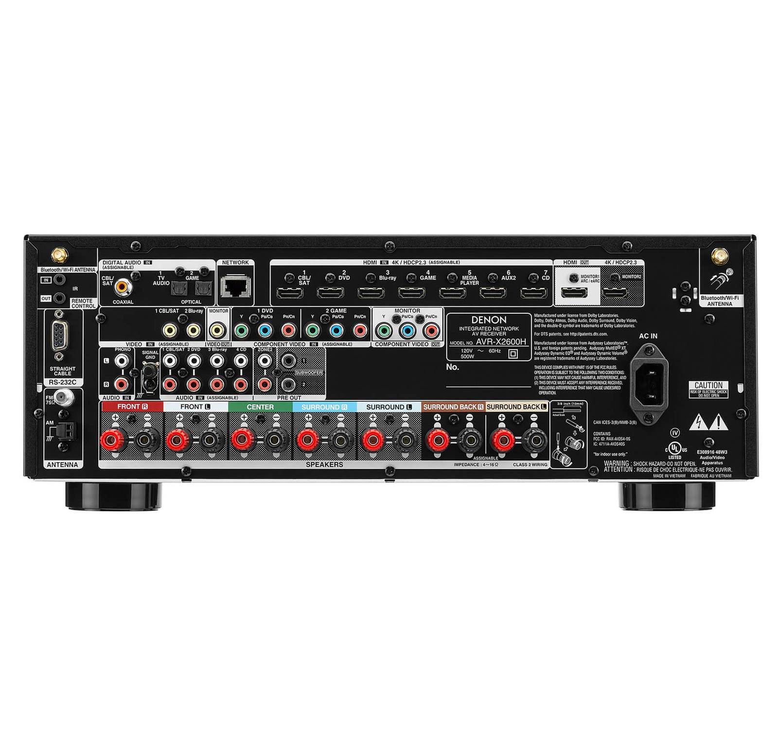 DENON AVR-X2600H 7ch AVアンプ Denon AVRX2600H 7.2-Channel AV Receiver | Direct Appliance