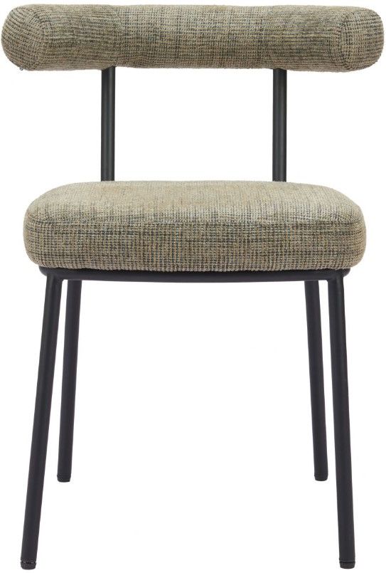 Zuo® Modern Kede 2-Piece Black/Green Tweed Dining Side Chair Set-1