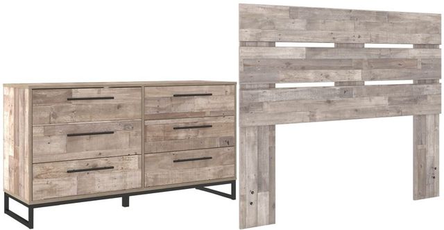 Signature Design by Ashley® Neilsville 2-Piece Whitewash Full Panel Headboard Bed Set-0