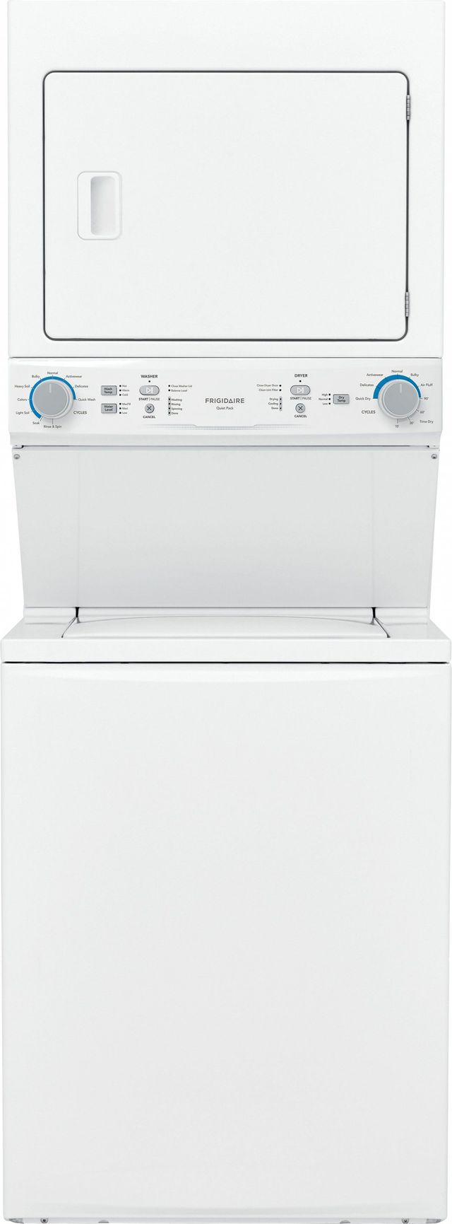 Frigidaire® 3.9 Cu. Ft. Washer, 5.6 Cu. Ft. Dryer White Electric Stack Laundry-0