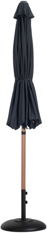 Meridian Furniture Fiji Black Aluminum Outdoor Patio Umbrella and Round Base-1