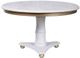 StyleCraft White Round Dining Table with Gold Accent-0