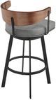 Armen Living Lacey Vintage Gray/Walnut Swivel Bar Stool-4