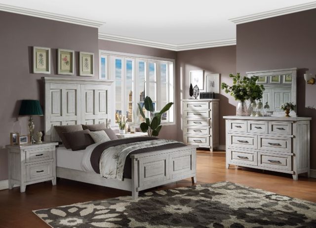 American Wholesale Furniture Hayfield White King Panel Bed-3