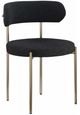 Meridian Furniture Beacon Black/Brushed Brass Boucle Upholstered Dining Chair-0