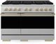ZLINE Marino 48" Satin Stainless Steel Pro Style Gas Range with Champagne Bronze Accents-0