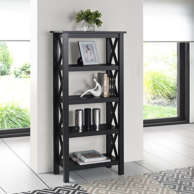 Linon Davis Black Bookcase-4
