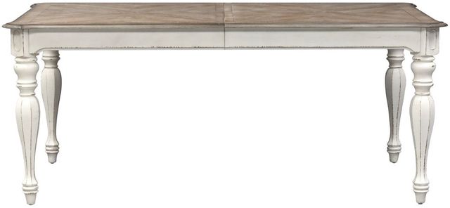 Liberty Furniture Magnolia Manor Weathered Bark Rectangular Dining Table with Antique White Base-2