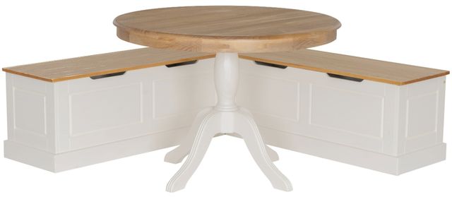 Linon Tobin 2-Piece Natural/White Backless Corner Nook Set-0