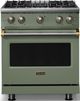 Viking® 5 Series 30" Eucalyptus Pro Style Gas (LP) Range with Brushed Brass Trim-0