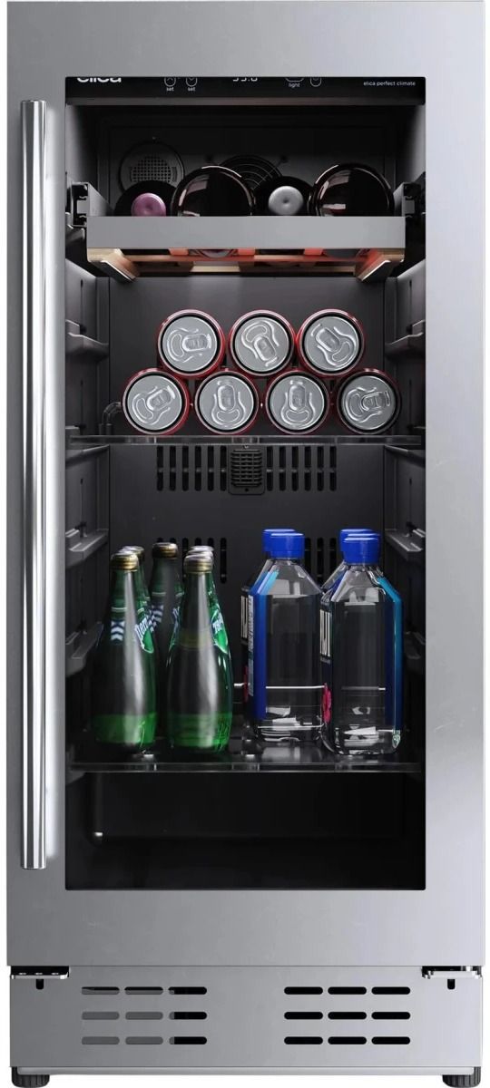 Elica 15" Stainless Steel Freestanding or Built-In Single Zone Beverage Center-1