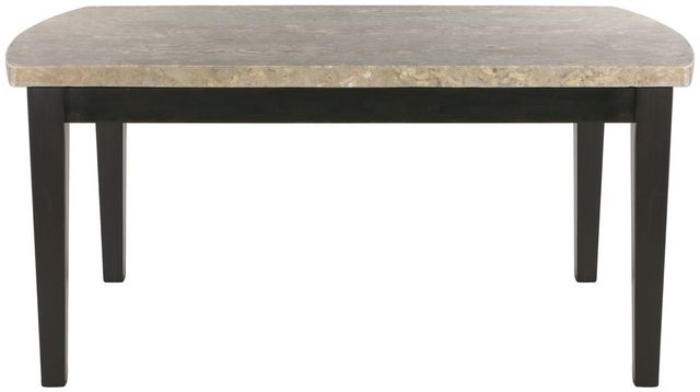 Mazin Furniture Cristo Dark Espresso Dining Table with Neutral Toned Marble Table Top.-1