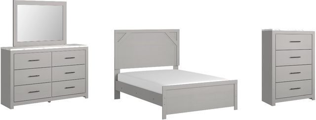 Signature Design by Ashley® Cottenburg 4-Piece Light Gray/White Full Youth Panel Bed Set-0