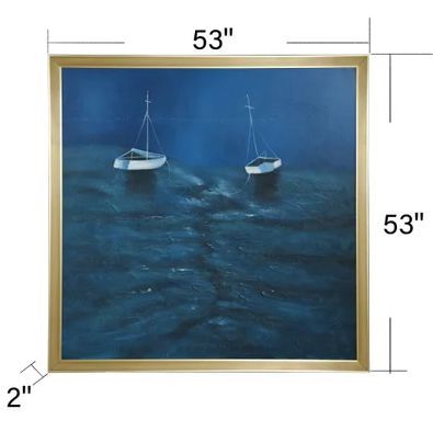 Stylecraft Blue Water Sailboat Blue/White Wall Art-4