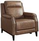 Liberty Furniture Rawling York Sand Leather Manual Pushback Recliner-0