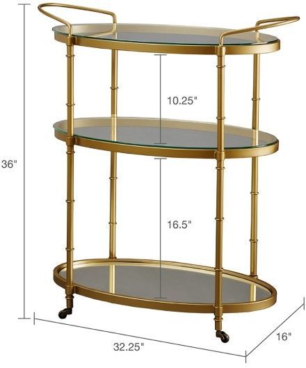 Olliix by Madison Park Signature Antique Gold Lauren Bar Cart-3