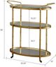 Olliix by Madison Park Signature Antique Gold Lauren Bar Cart-3
