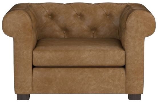 Bassett® Furniture Jamestown Benchmade Soft Umber Leather Chair-1