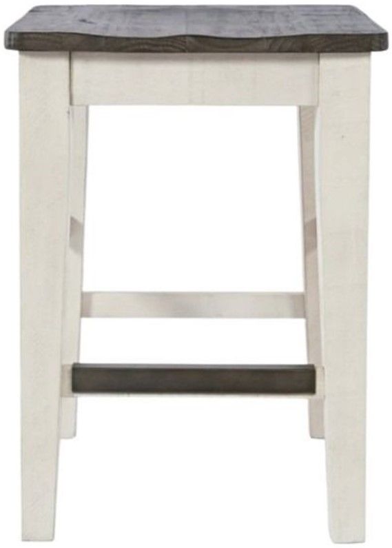 Jofran Inc. Madison County 4-Piece Brown/Vintage White Sofa Table and Stool Set-3