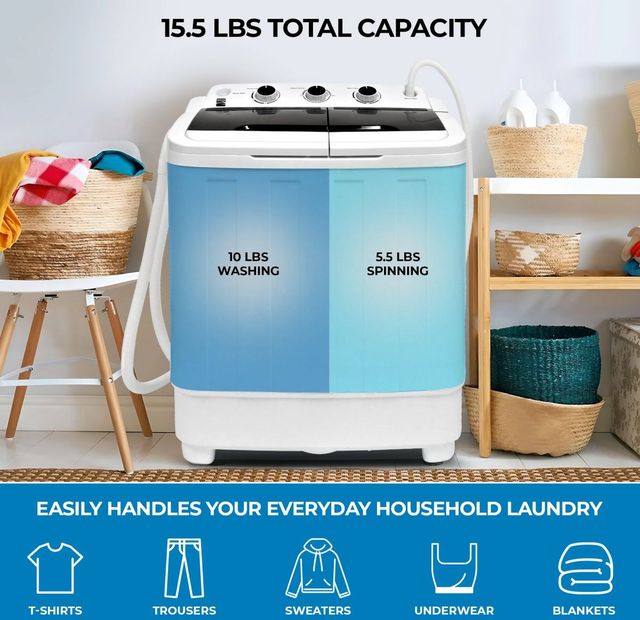 Kenmore 15.5 lbs White Impeller Portable Top Load Washer with Dual Motors & Built-In Drain Pump -2