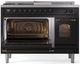 Ilve® Nostalgie II Series 48" Glossy Black Pro Style Dual Fuel Range-2