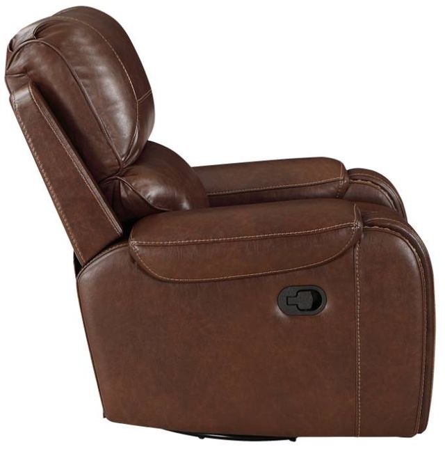 Homelegance® Newnan Brown Swivel Glider Manual Reclining Chair-3